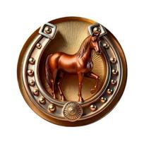 Brooch Pin Retro Golden Horseshoe Design Scratch Resistant Brooch Round Shape Lapel Badge Clothes Accessories