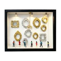 DIY Mini Museum Silhouette Box with Small Frames Figure Light Personalized Photo Frame Shadow Box Anniversary Wedding Birthday Decoration E
