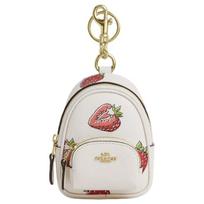 COACH 8 Brand Logo Strawberry Print Coated Canvas and Leather Bag Surroundings Mini Women’s White White balta
