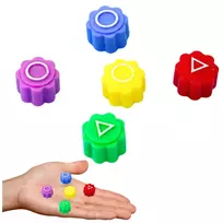 Lean Toys Gonggi žaidimo kauliukai, 5 vnt.