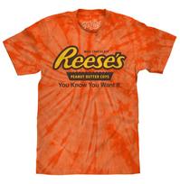 Reese's Peanut Butter Cup Tie Dye Mens T Shirt Orange Spider XXXXL