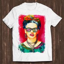 Frida Kahlo Pink Watercolor Lips Bite Funny Gamer Meme Music Gift Tee T Shirt C1586 S