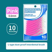 10pcs/bag L Type Between Teeth Brush Teeth Cleaning Brush Gap Tooth Brush Portable Interdental Brush Interdental Cleaning Tool