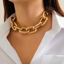 Exaggerated CCB Thick Chain Short Choker Necklace for Women Trendy Big Statement Collar on Neck Accessories 2026 Fashion Jewelry