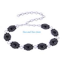 HX6F Sexy Waist Chain for Girl Nightclub Waist Chain with Gemstones Pendant Ethnic Body Chain for Beach Parties Jewelry juoda
