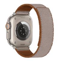 for Apple watch straps: iWatch 9/10/11/Ultra 3/SE 3 silicone-covered leather magnetic wristbands 42/44//45/46/49&38/40/41mm ryškiai rožinė