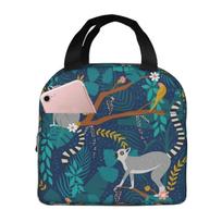 Lemurs In A Blue Jungle Insulated Lunch Bag for Women Office Cooler Thermal Food Box Tote Leakproof Lunch Boxes Container One Size
