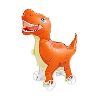 4D Dinosaur Balloons With Wheels Drawing Foil Standing Foil Balloons Animal Balloon Foil Balloons With Wheel as show