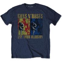 Men's Guns N Roses Use Your Illusion Navy T-shirt Medium Navy L