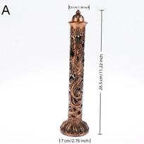 Decorative Vertical Incense Burner Buddha Heart Sutra Dragon Phoenix Pillar Metal Incense Stick Home Office Zen Decoration