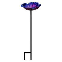 Bird Bath Weather Resistant Garden Bee Water Feeder with Petals Design 65cm HeightPedestal Bird Baths for Window Deck Patio