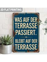 German Beer Terrace Sauna Metal Wall Poster 2D Decor Sign