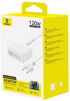 Stacja ładująca Baseus EnerFill FH21 120W 4xUSB-C + 2xUSB-A - White | 6932172698324 | 6932172698324
