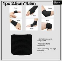 5cm/2.5cm Spalvinga Sportinė Vyniojimo Juosta Lipnus Elastinis Bintas Elastoplast Sportinis Apsaugas Kelis Pirštas Kulkšnis Delnas Petys 2.5cmx4.5M-black,1pc
