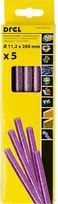 Drel Karštų klijų lazdelės 11,2 mm x 200 mm, su blizgučiais violetinės, 5 vnt.