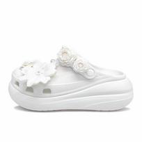 Crocs Crush Clog Green Mountain Camellia Simple and Versatile Puff Fashion Trend Casual Hole Shoes Women's White 34-35