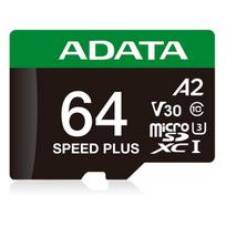Karta ADATA Speed Plus MicroSDXC 64GB Class 3 UHS-I/U3 A2 V30 (UD64GUI3V30A2SP-RA1) | UD64GUI3V30A2SP-RA1 | 4711085949196