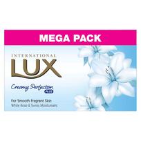 Lux International Glotnus ir Švytintis Muilas 4 X 125g Švelniai Drėkinamai Odai Su Baltosios Rožės Aromatu Prabangi Kasdienio Maudymosi Patirtis