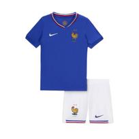Nike 2024 m. sezono Prancūzijos rinktinės namų varžybų gerbėjų versija Prekės ženklas Logotipas Logotipo ženklelis Siuvinėtas trumpomis rankovėmis futbolo marškinėlis Elastingas juosmuo šortai Vaikų stilius 150