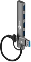HUB USB Goobay 2 w 1 slim 4-portowy koncentrator USB, 5Gbit/s