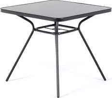Shumee Beliani Staliukas bistro LIVO 80 cm 80 cm Szkło Juodas