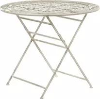 Shumee Beliani Staliukas bistro BIVIO 90 cm 90 cm Metal Złamana biel