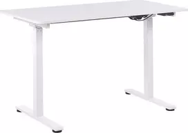 Beliani Rašomasis stalas Elektra reguliuojamas rašomasis stalas 120 x 60 cm baltas GRIFTON Lumarko!