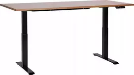 Beliani DESTINES elektra reguliuojamas rašomasis stalas, ruda/juoda, 160 cm, 72 cm