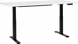 Beliani Elektriškai reguliuojamas stalas DESTINES baltas/juodas 180 cm 80 cm
