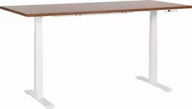 Beliani DESTINES elektra reguliuojamas rašomasis stalas, ruda/balta, 180 cm, 80 cm