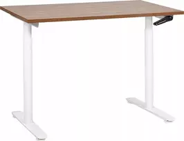 Beliani Rankiniu būdu reguliuojamas rašomasis stalas DESTINAS Ruda/balta 120 cm 72 cm