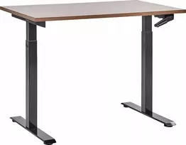Beliani Rankiniu būdu reguliuojamas stalas DESTINES rudas/juodas 120 cm 72 cm