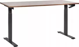 Beliani Rankiniu būdu reguliuojamas stalas DESTINES rudas/juodas 160 cm 72 cm