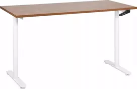 Beliani Reguliuojamo aukščio rašomasis stalas DESTINAS rudas/baltas 160 cm 72 cm