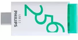 PHILIPS USB-C 3.2 Gen 1 Flash Drive Click Spring Žalias 256GB