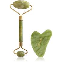 PALSAR7 Massage Roller and Guasha Green Xiuyan Jade masažinis veido volelis ir masažuoklis