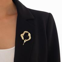 Personality Exaggerated Irregular Geometry Lava Liquid Metal Brooch for Women Party Suit Clothing Pins Jewelry Accessories Gifts