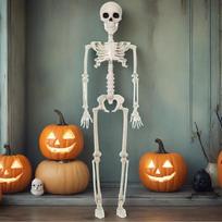 Helovino žmogaus skeletas 40 cm lankstomas skeletas žmogaus skeletas Helovino siaubo dekoracijos namas su vaiduokliais siaubo rekvizitai balta