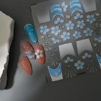 Nešiojami nagų dailės lipdukai Laisvai ranka piešti 3D lipdyti nagų dailės lipdukai Gėlių želė nagų dailės lipdukai C