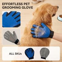 Pet Hair Remover - Silicone Five-Finger Deshedding for Dogs and Cats, Static Hair Removal Grooming One Size mėlyna