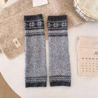 Retro Snowflake Pattern Knitted Leg Warmers Women Pile-up Socks Autumn and Winter Thicken Warm Fashion Versatile Foot Covers One Size pilka spalva