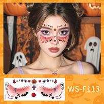 Waterproof Halloween Face Tattoo Portable Bat Face Stickers  Enhance Atmosphere Style 1