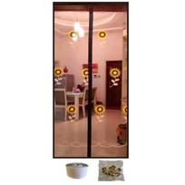 Embroidered Magnetic Screen Door Curtain No Punching Well-ventilated Mosquito-proof Door Curtain Insect-proof Automatic Closing