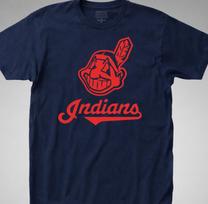 INDIANS T-SHIRT cleveland baseball retro logo tee ohio jersey decal series L
