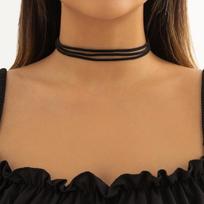 Chunky Black Flannelette With Big Heart Pendants Necklaces for Women Trendy Short Choker Collar 2026 Fashion Jewelry Accessories