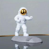 Astronaut Mobile Phone Stand Holder Spaceman Desk Decoration Smartphone Bracket Home Ornaments For iPhone 15 14 Samsung Xiaomi auksinė