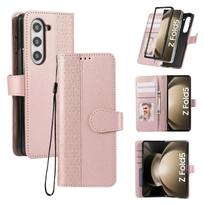 Leather Flip Phone Case for Samsung Galaxy Z Fold 7 6 5 4 3 5G Fold7 Fold6 Fold5 Wallet with Card Holder Protective Cover Galaxy Z Fold3 5G