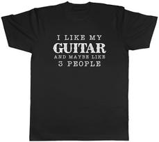 I Like my Guitar Mens T-Shirt Guitarist Lover Guitar Player Tee Gift S