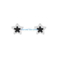 HX6F Heart/Star Studs Earring Delicate Ears Jewelry Silver Texture for Fashion Lover žvaigždė