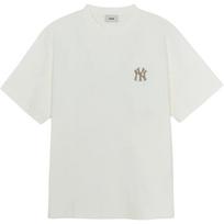 MLB T Shirts Unisex Cream Crew Neck 3ATSM0854-50IVS L